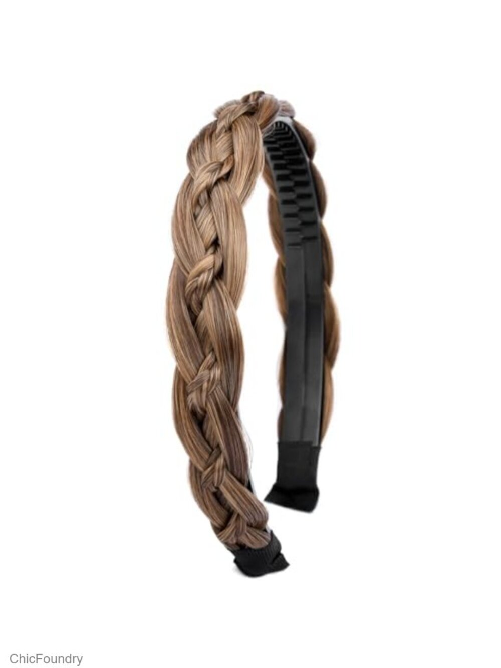 Thin Braided Headband with Teeth Synthetic Hair Plaited Head Bands for Women